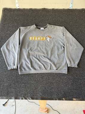 Vintage Disneyland Resort Grumpy Bad Mood Dude Embroidered Fleece Sweatshirt